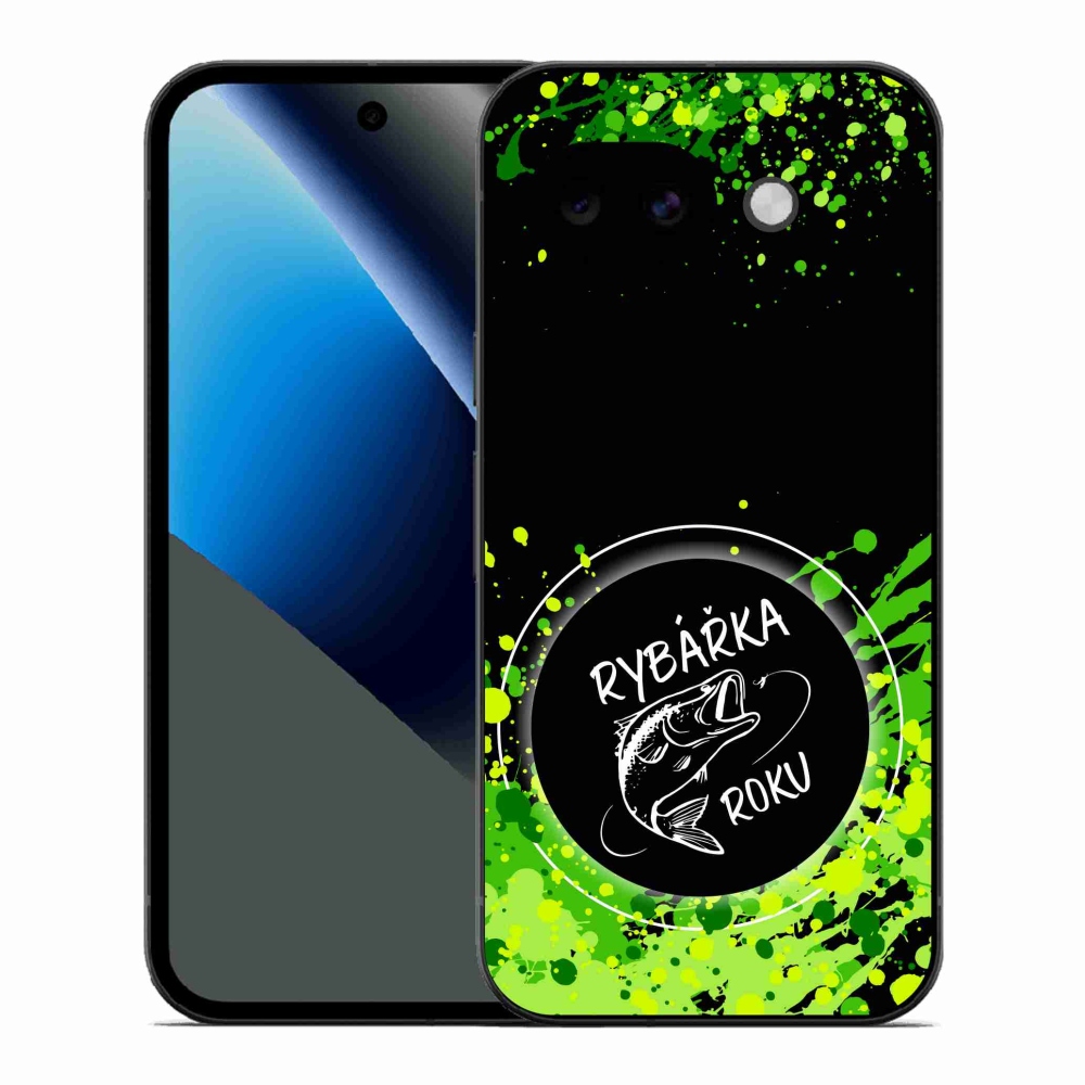 Gelový kryt mmCase na Google Pixel 10a - rybářka roku černé pozadí