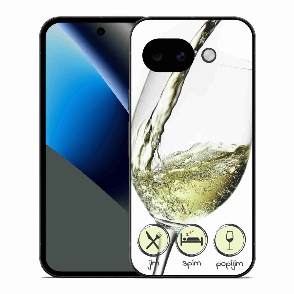 Gelový kryt mmCase na Google Pixel 10a - sklenička vína bílé