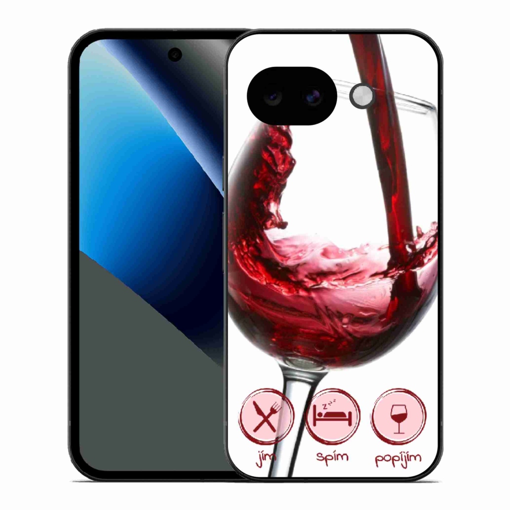 Gelový kryt mmCase na Google Pixel 10a - sklenička vína červené