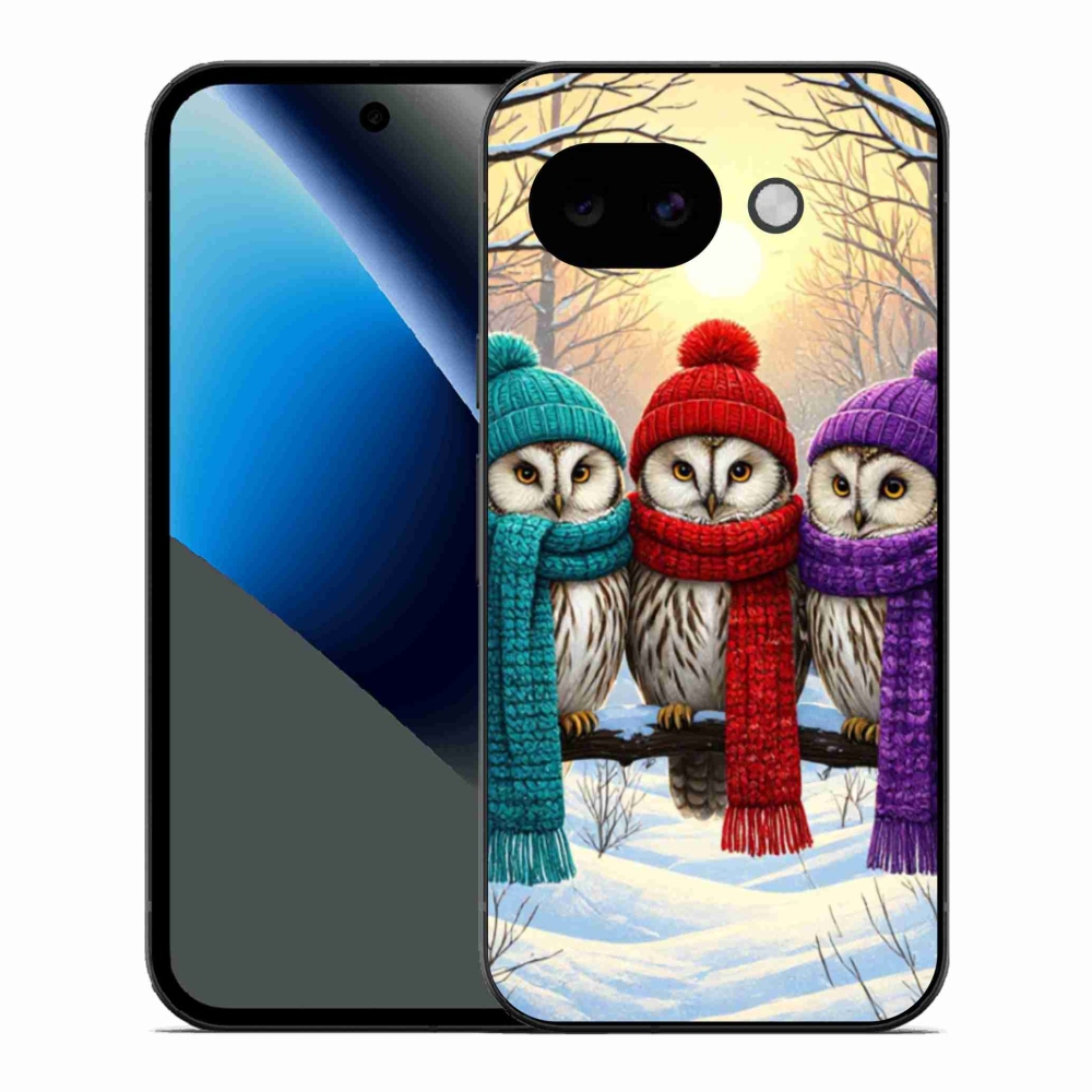 Gelový kryt mmCase na Google Pixel 10a - soví přátelé