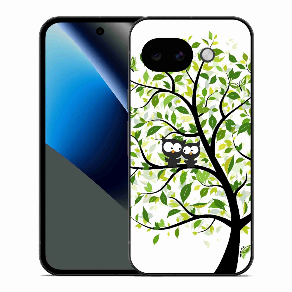 Gelový kryt mmCase na Google Pixel 10a - sovičky na stromě