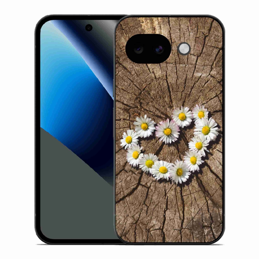 Gelový kryt mmCase na Google Pixel 10a - srdce z kopretin