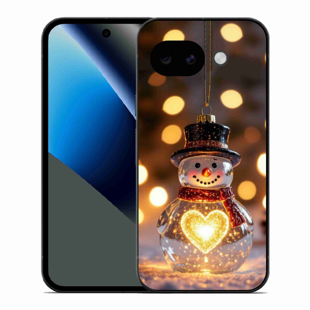 Gelový kryt mmCase na Google Pixel 10a - svítící vánoční sněhulák