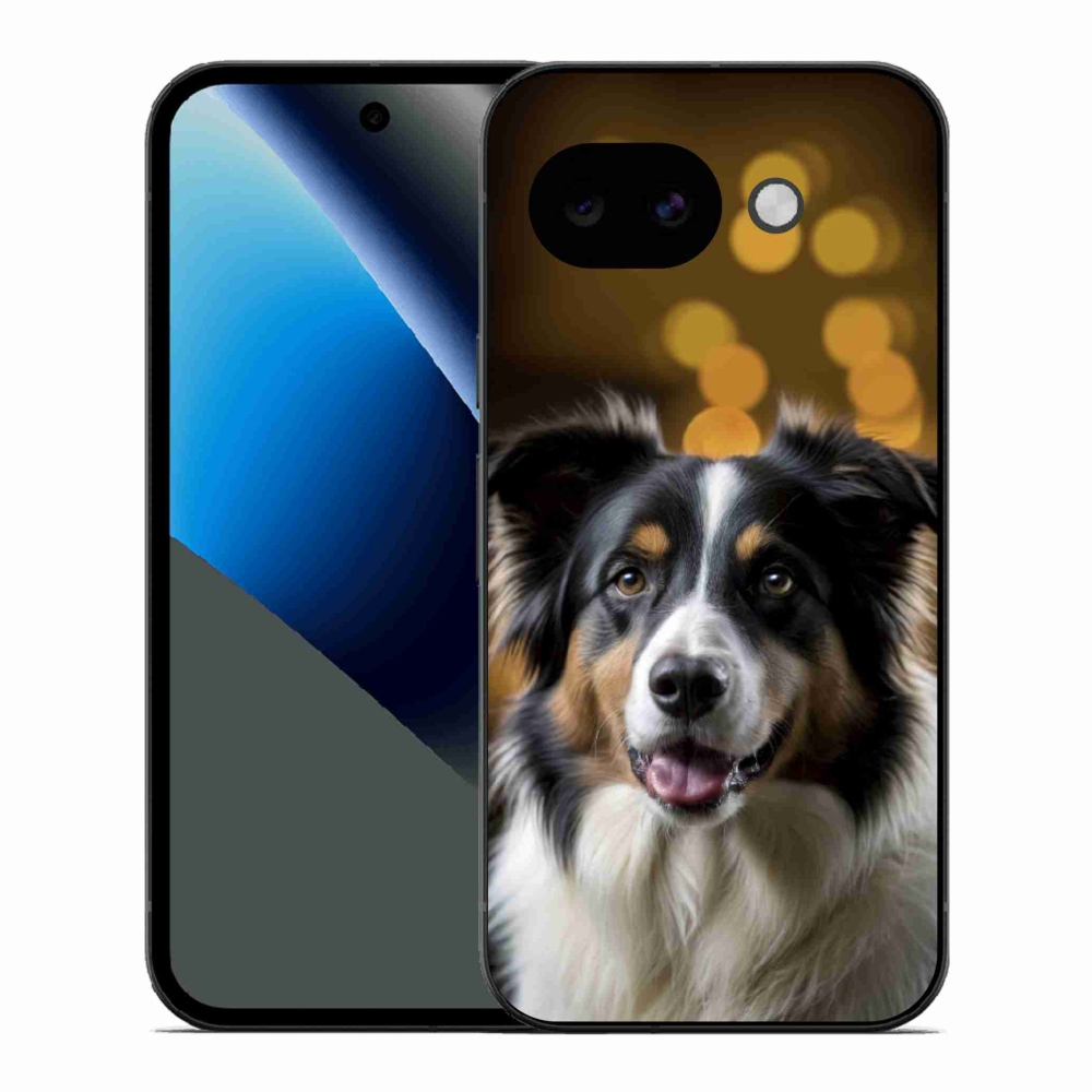 Gelový kryt mmCase na Google Pixel 10a - usměvavý australský ovčák