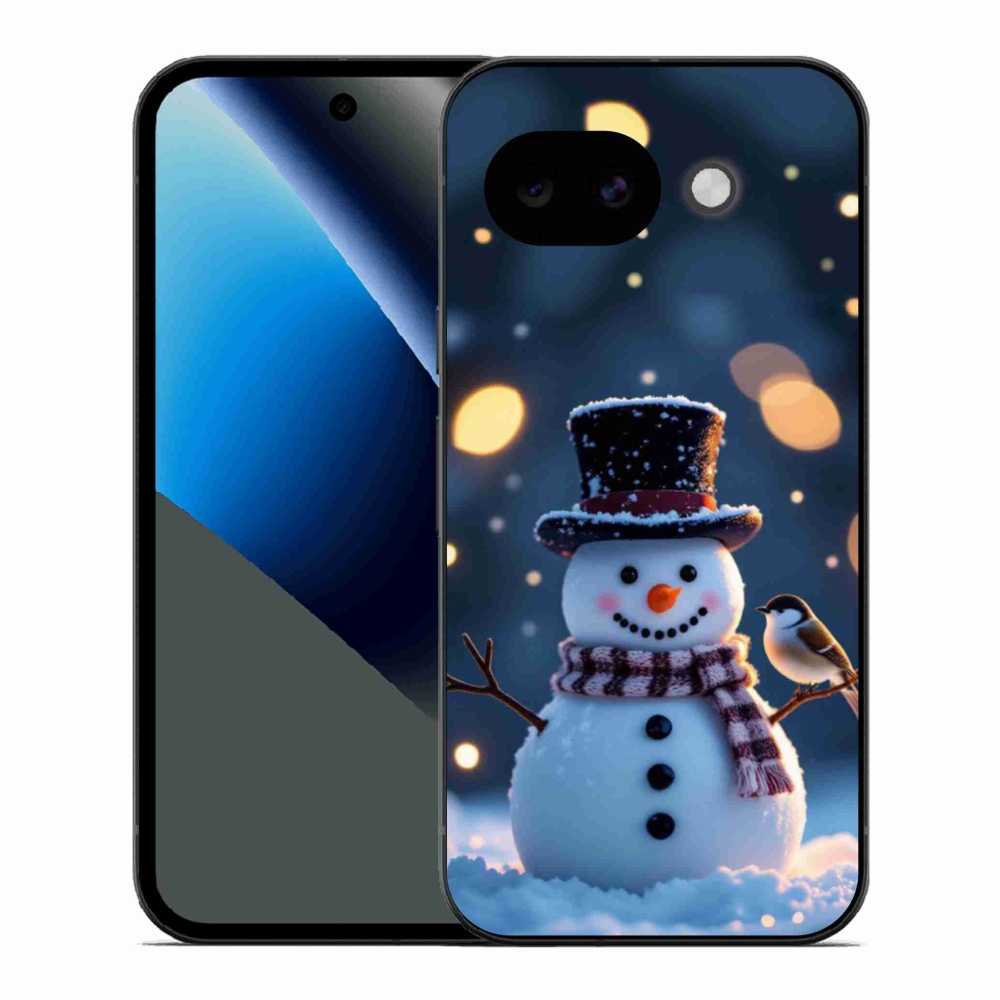 Gelový kryt mmCase na Google Pixel 10a - vánoční sněhulák