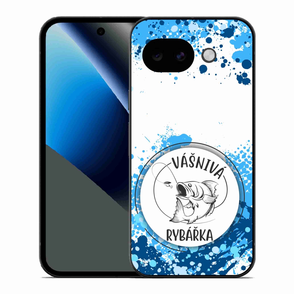 Gelový kryt mmCase na Google Pixel 10a - vášnivá rybářka bílé pozadí