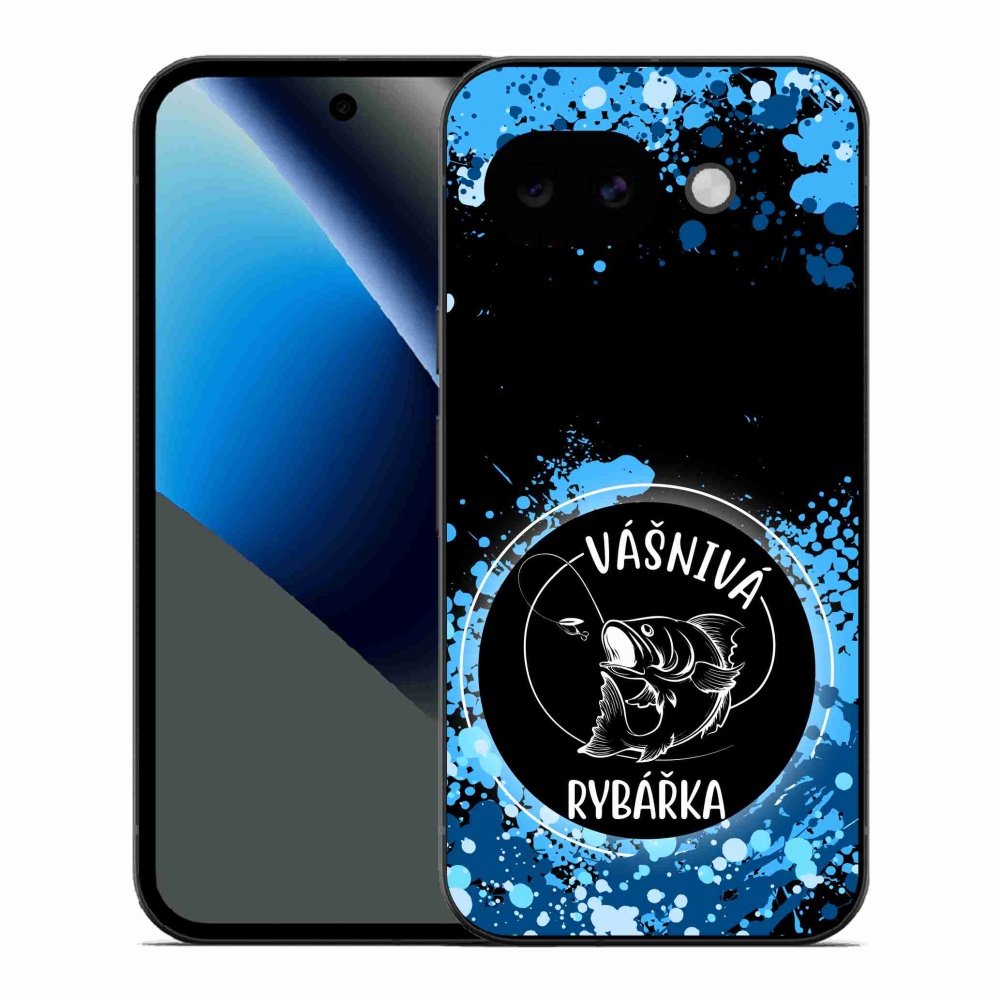 Gelový kryt mmCase na Google Pixel 10a - vášnivá rybářka černé pozadí