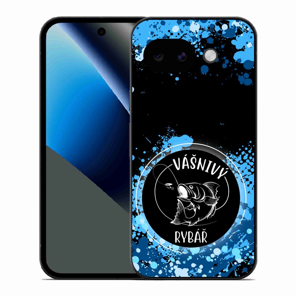 Gelový kryt mmCase na Google Pixel 10a - vášnivý rybář černé pozadí