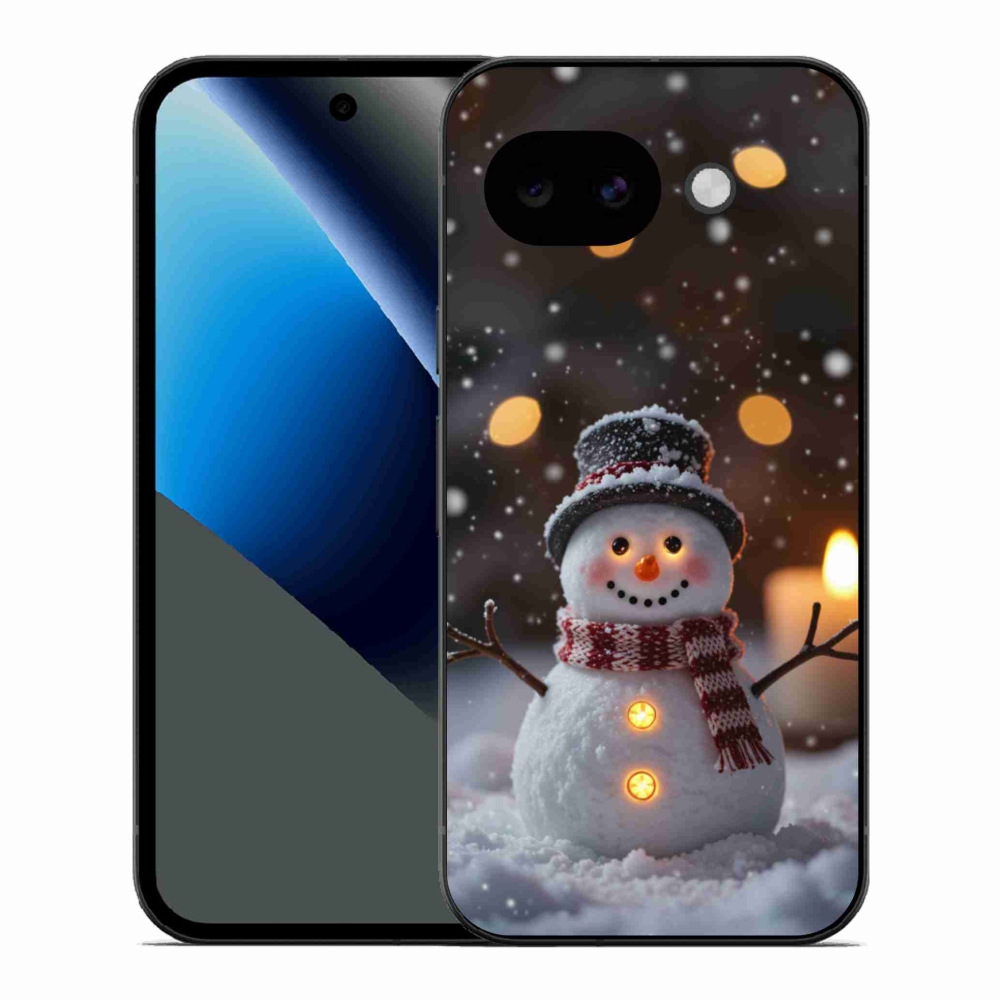 Gelový kryt mmCase na Google Pixel 10a - veselý sněhulák