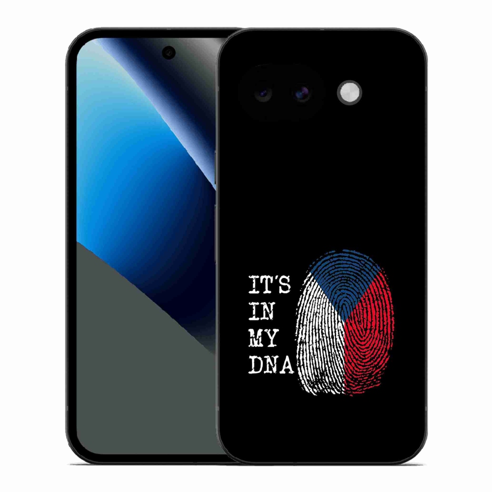 Gelový kryt mmCase na Google Pixel 10a - vlajka otisk prstu černé pozadí