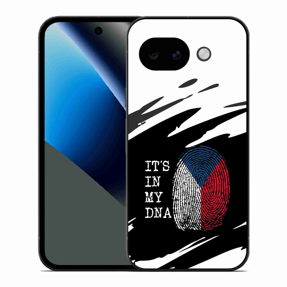 Gelový kryt mmCase na Google Pixel 10a - vlajka otisk prstu černobílé pozadí