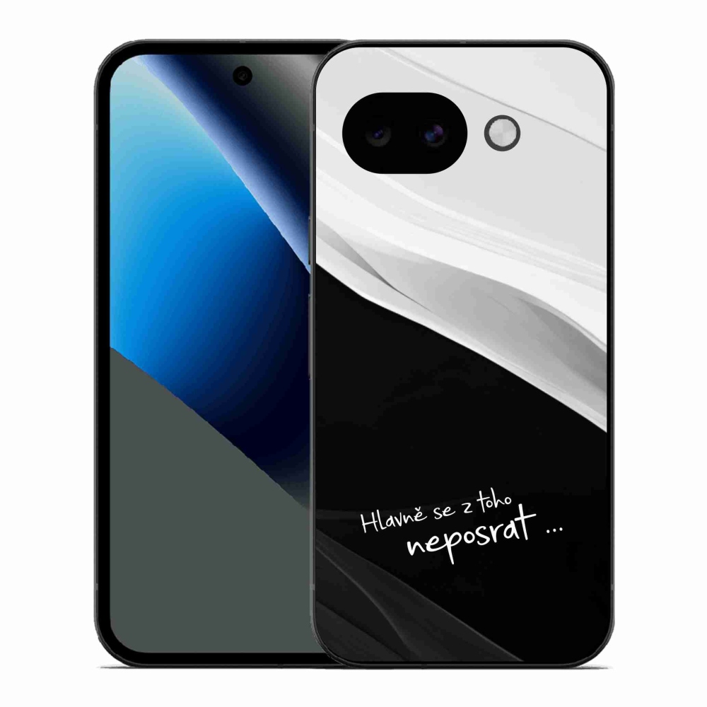 Gelový kryt mmCase na Google Pixel 10a - vtipný text 13 černobílé pozadí
