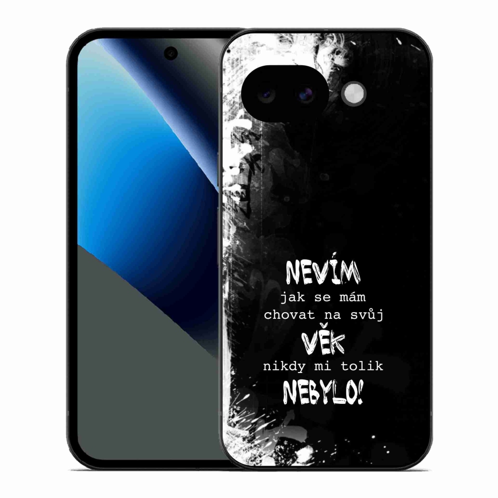 Gelový kryt mmCase na Google Pixel 10a - vtipný text 14 černé pozadí