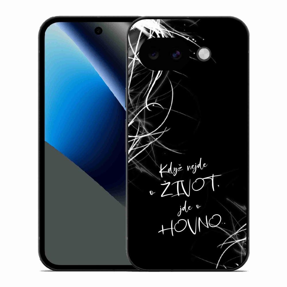 Gelový kryt mmCase na Google Pixel 10a - vtipný text 16 černé pozadí