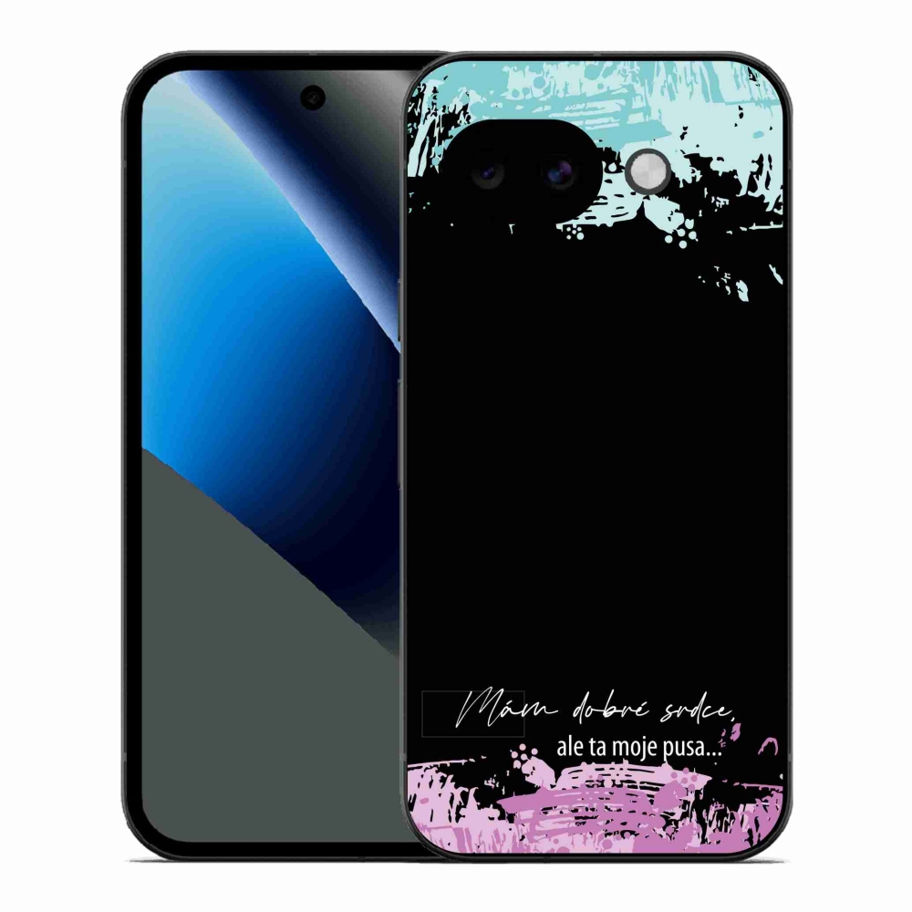 Gelový kryt mmCase na Google Pixel 10a - vtipný text 3 černé pozadí