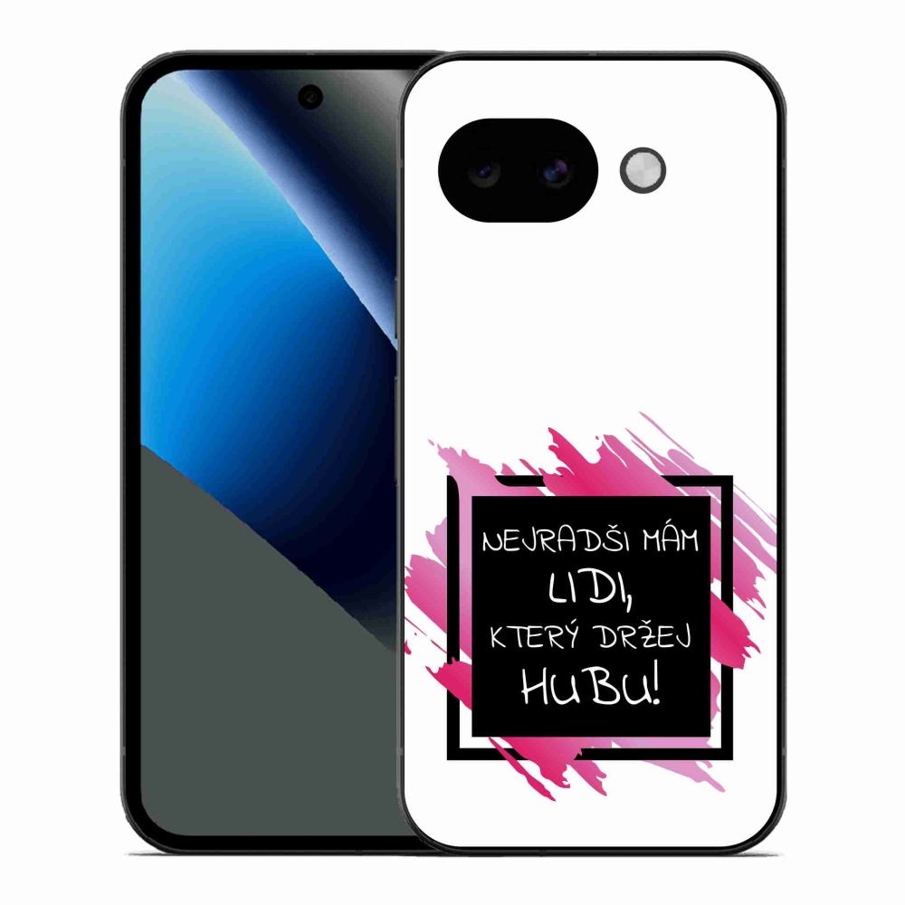 Gelový kryt mmCase na Google Pixel 10a - vtipný text 7 černobílé pozadí