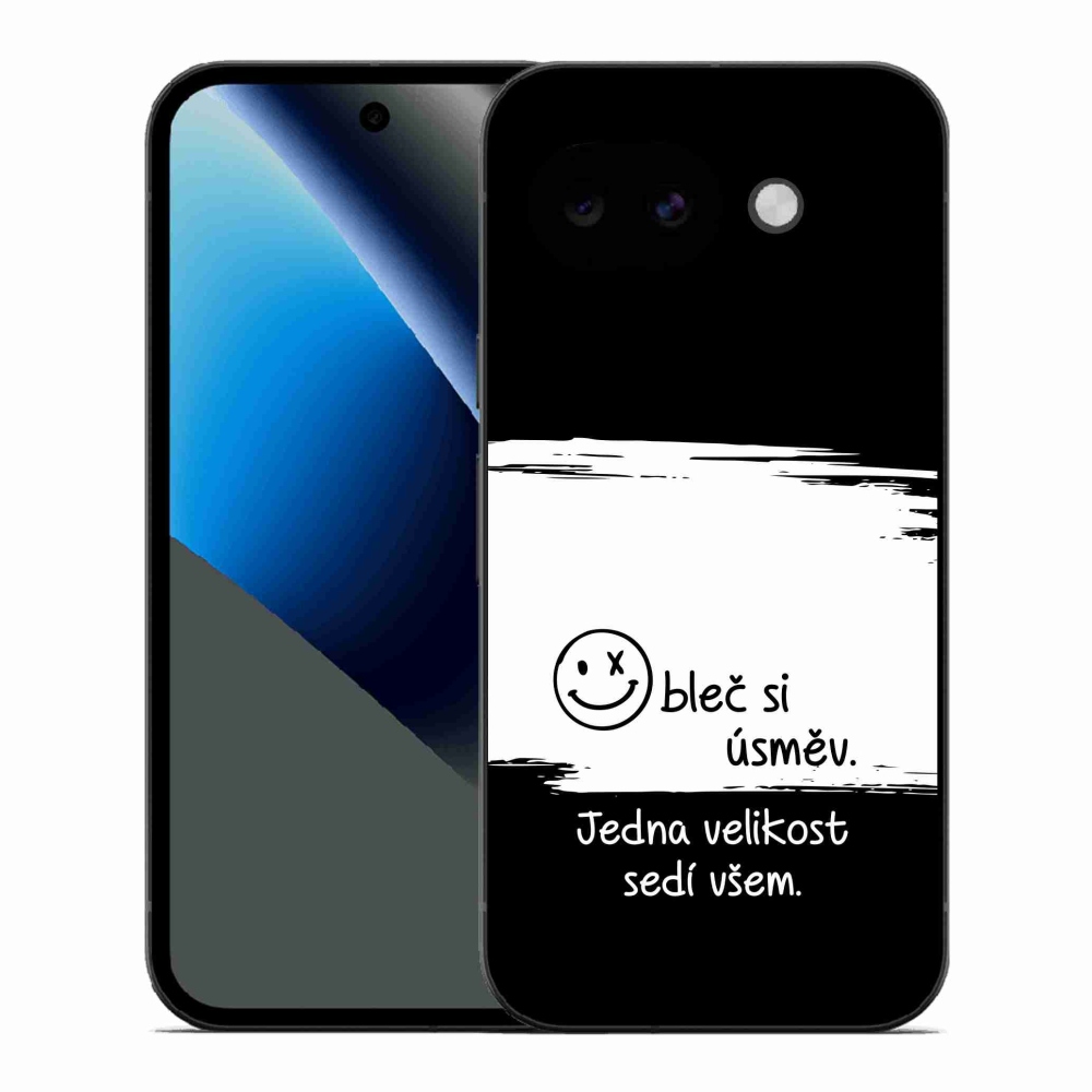 Gelový kryt mmCase na Google Pixel 10a - vtipný text 8 bíločerné pozadí