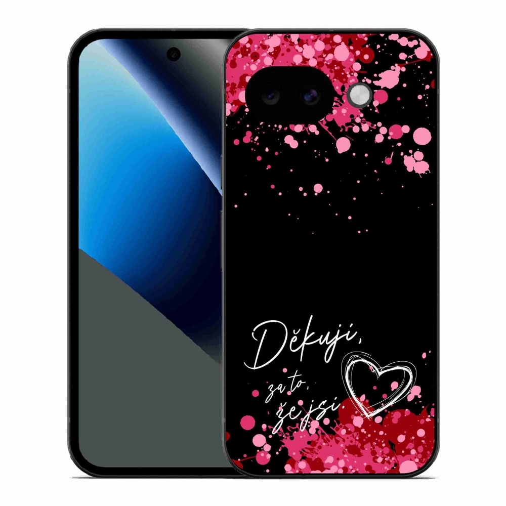 Gelový kryt mmCase na Google Pixel 10a - zamilovaný text 2 černé pozadí