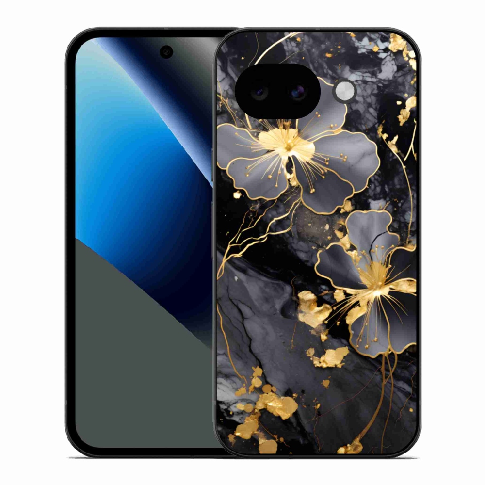 Gelový kryt mmCase na Google Pixel 10a - zlaté květy