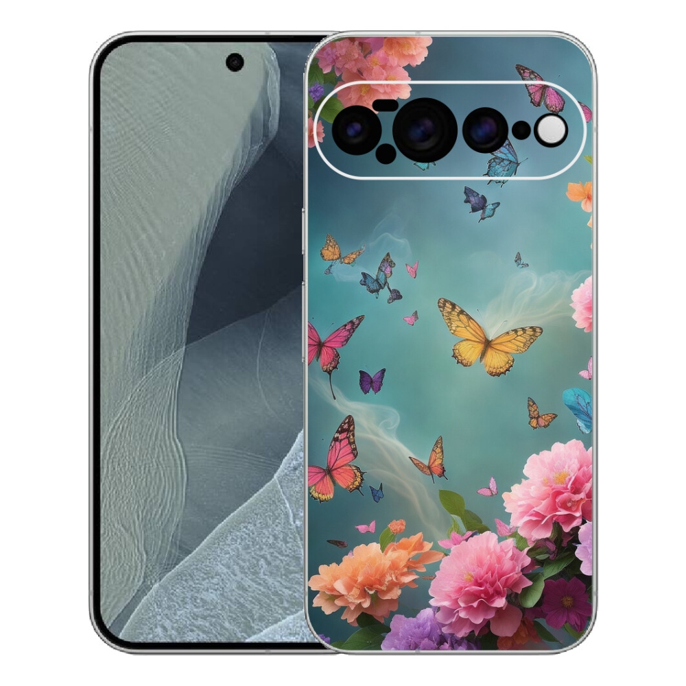 Gelový kryt mmCase na Google Pixel 11 Pro XL - barevné květy a motýli