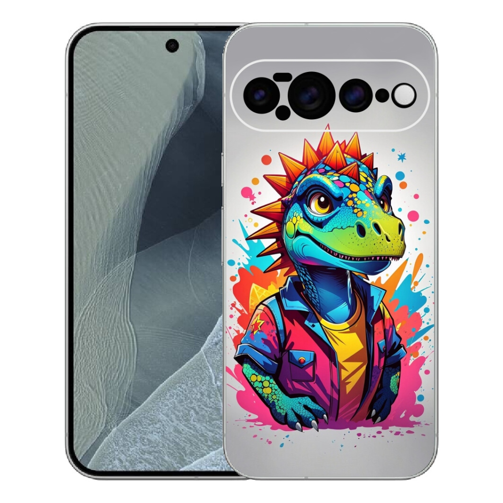Gelový kryt mmCase na Google Pixel 11 Pro XL - barevný dinosaurus