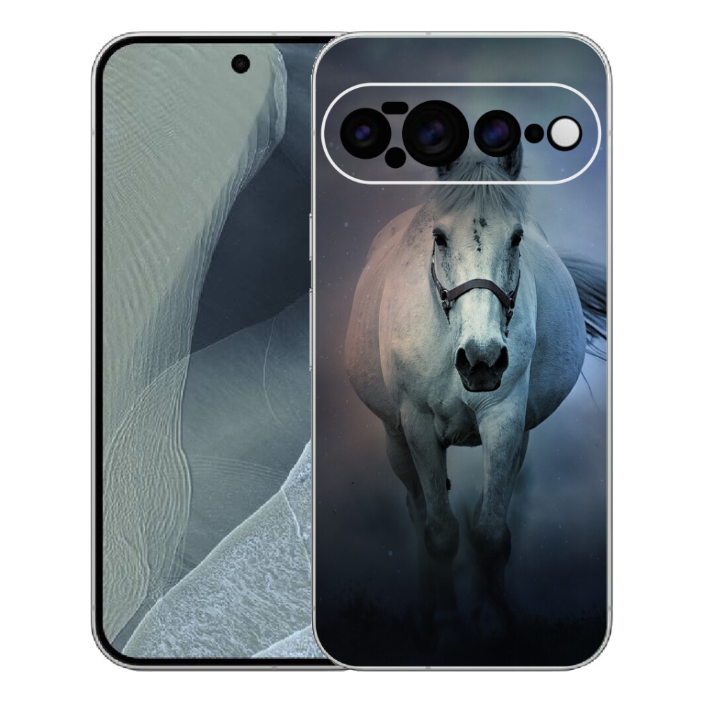 Gelový kryt mmCase na Google Pixel 11 Pro XL - běžící bílý kůň