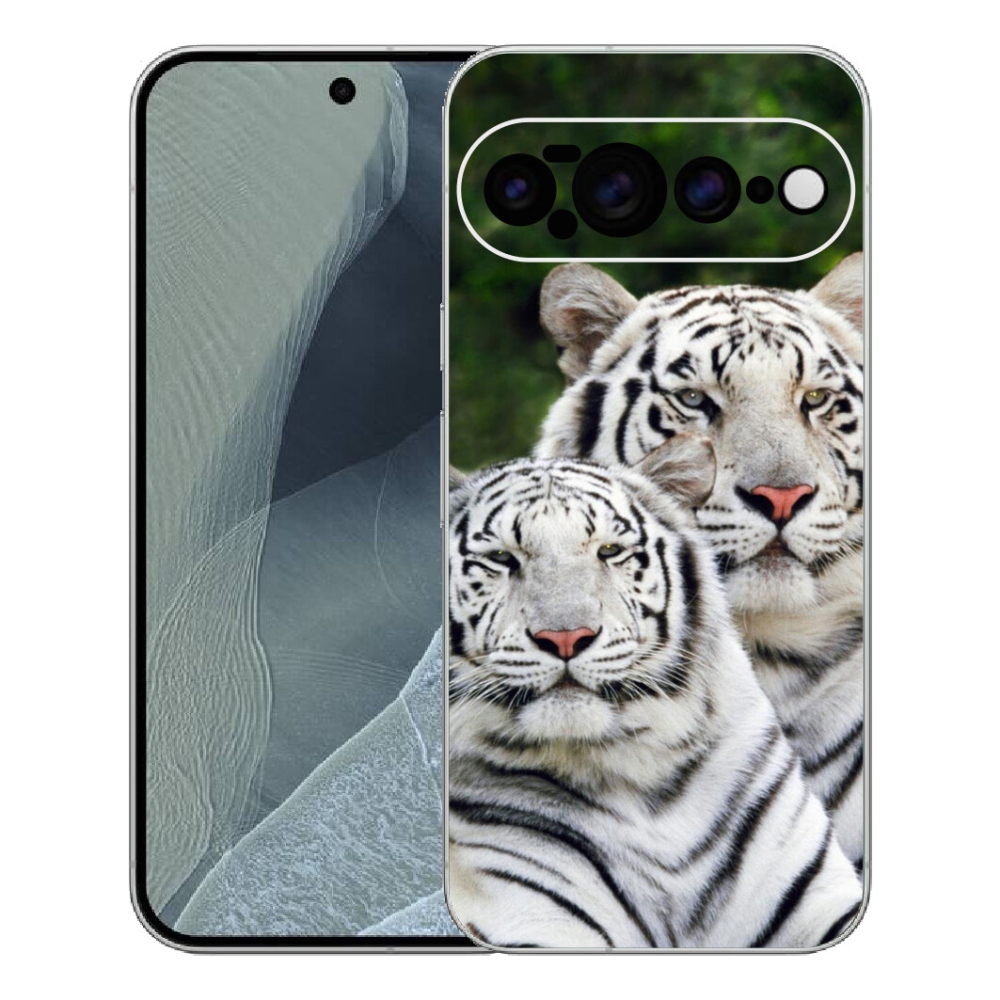 Gelový kryt mmCase na Google Pixel 11 Pro XL - bílí tygři