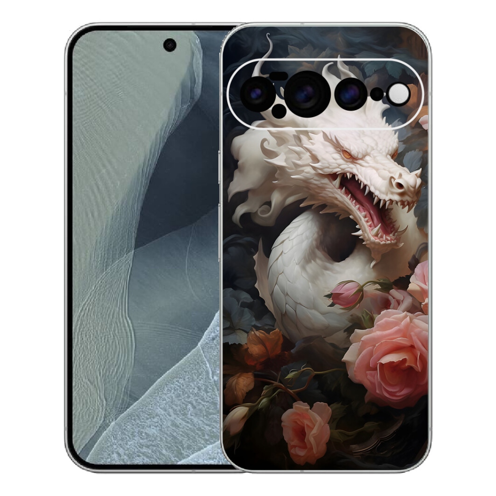 Gelový kryt mmCase na Google Pixel 11 Pro XL - bílý drak