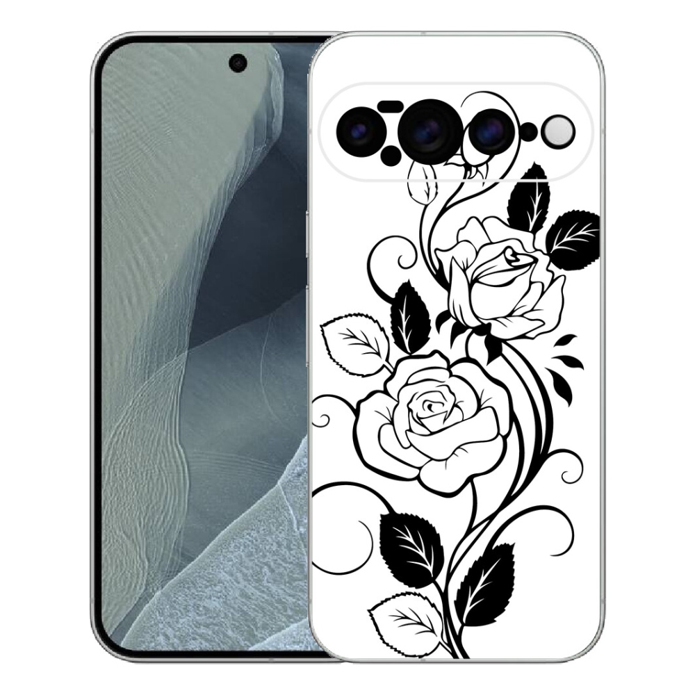 Gelový kryt mmCase na Google Pixel 11 Pro XL - černobílá růže