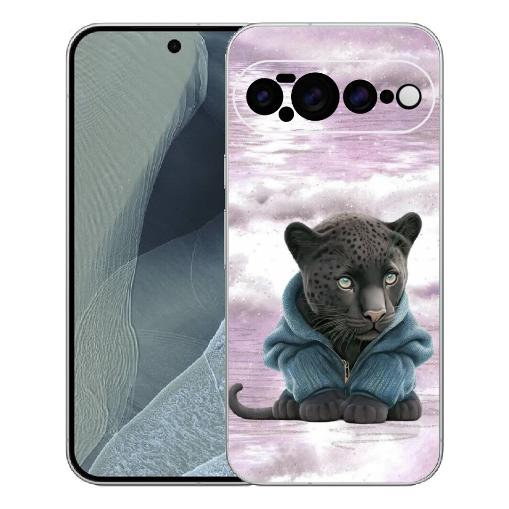 Gelový kryt mmCase na Google Pixel 11 Pro XL - černý panter ve svetru