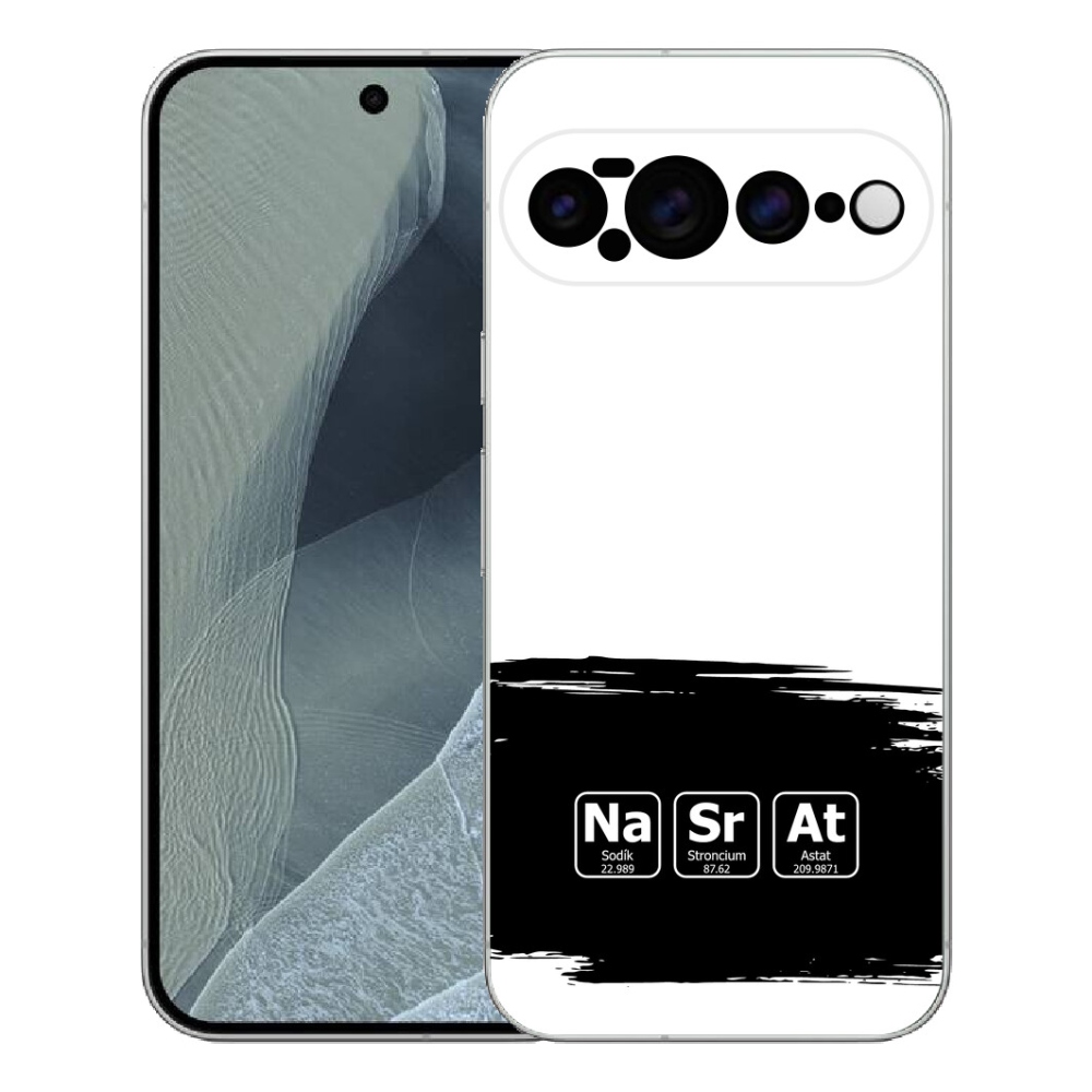 Gelový kryt mmCase na Google Pixel 11 Pro XL - chemické prvky černobílé pozadí