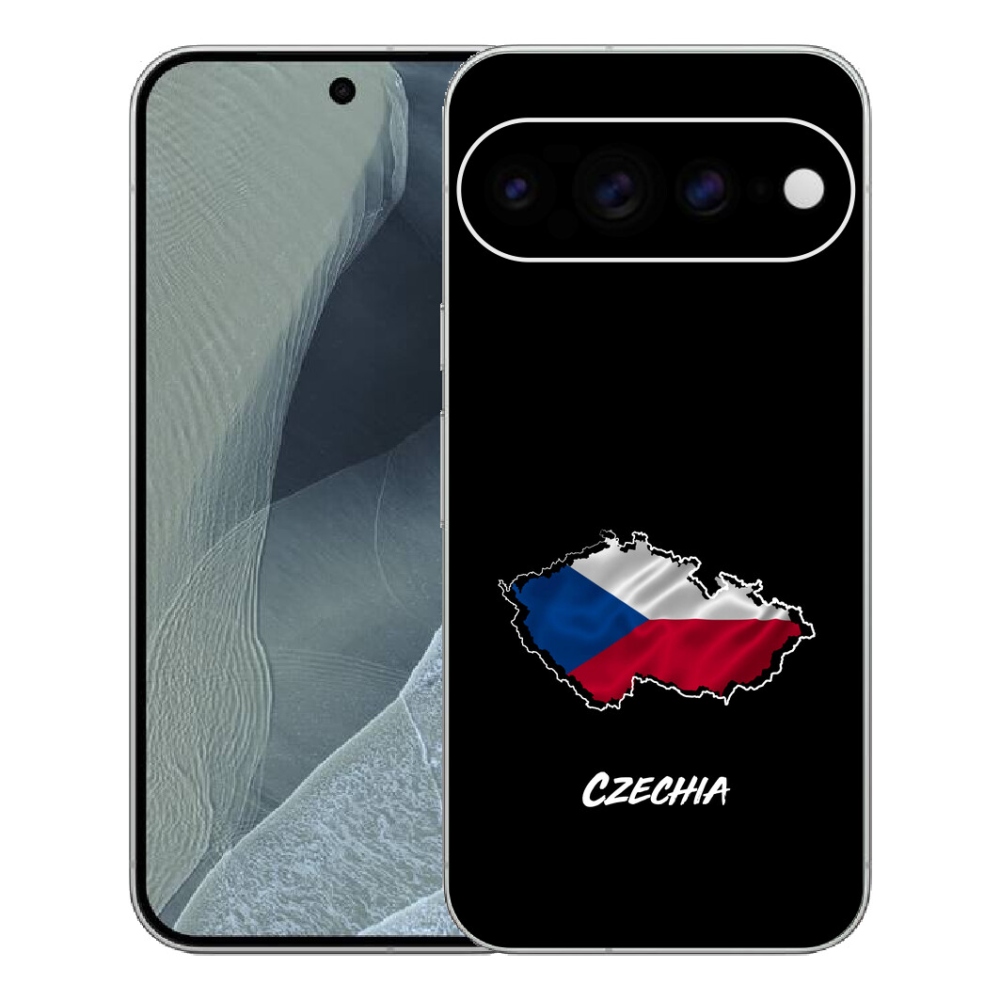 Gelový kryt mmCase na Google Pixel 11 Pro XL - Czechia černé pozadí