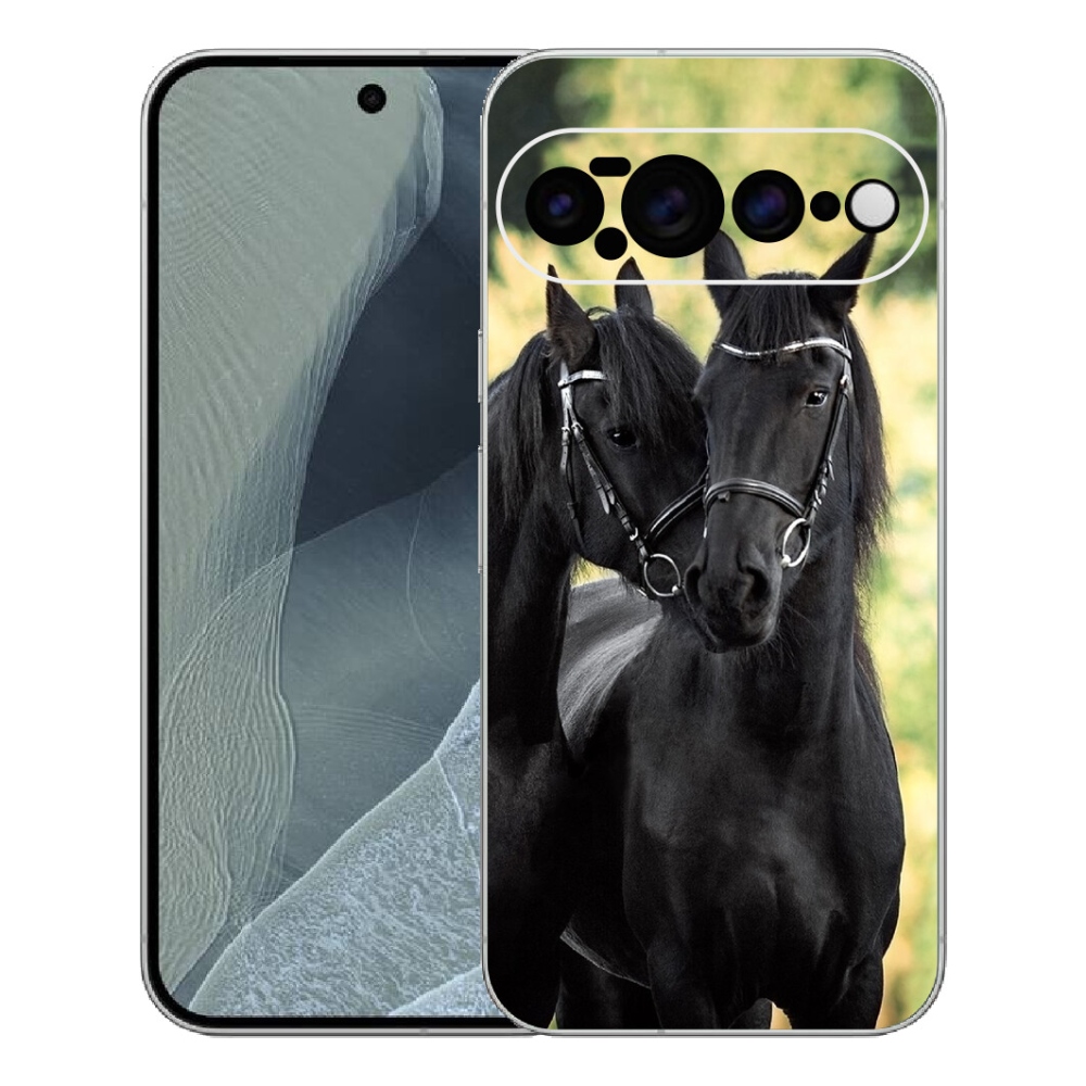 Gelový kryt mmCase na Google Pixel 11 Pro XL - dva černí koně