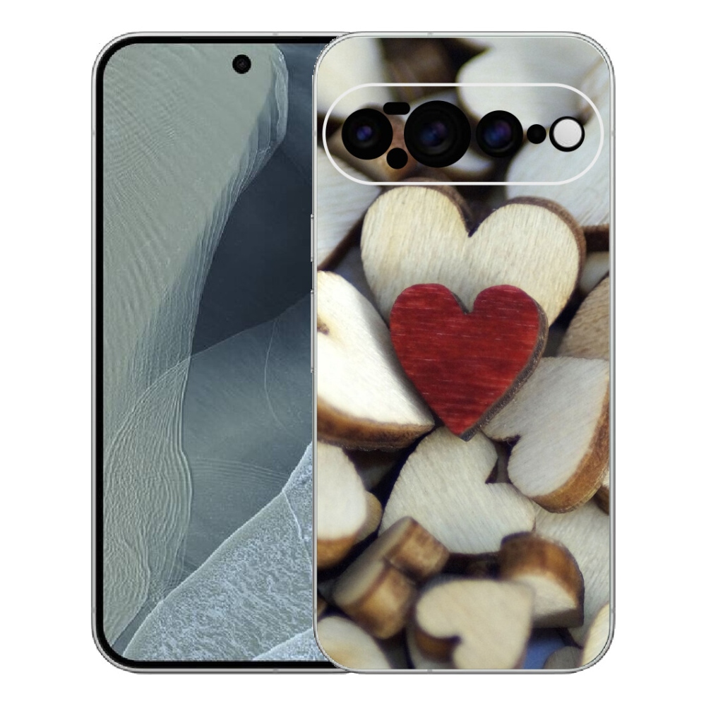 Gelový kryt mmCase na Google Pixel 11 Pro XL - gravírované červené srdce 