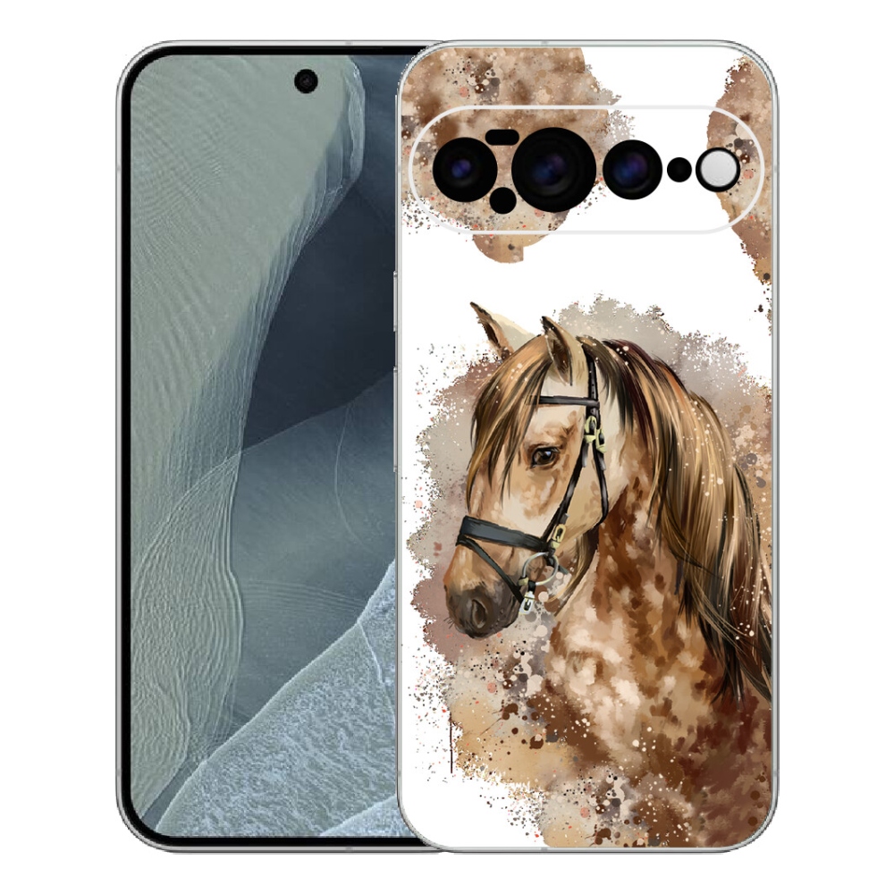 Gelový kryt mmCase na Google Pixel 11 Pro XL - hnědý kreslený kůň