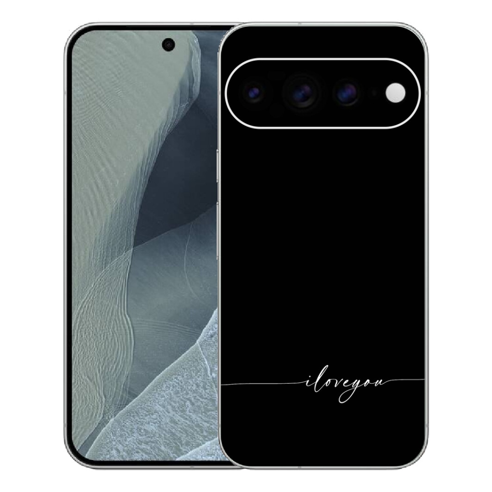 Gelový kryt mmCase na Google Pixel 11 Pro XL - I love you černé pozadí