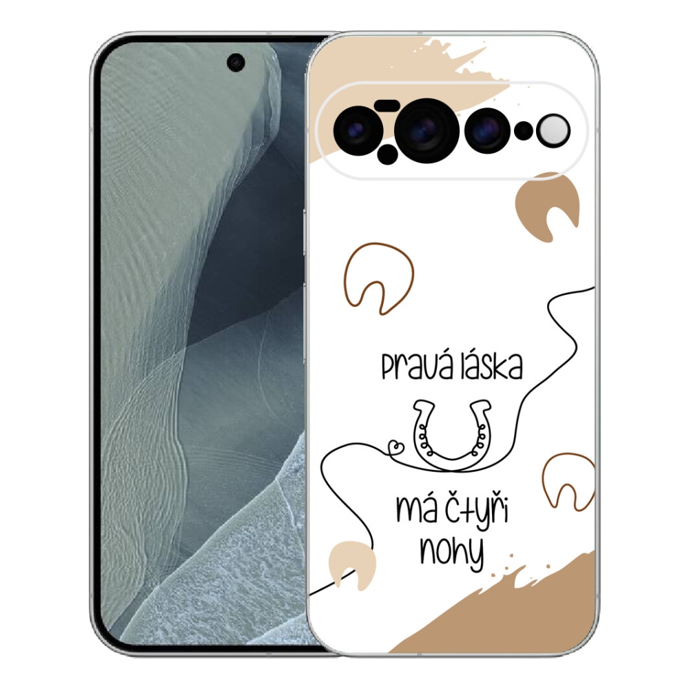 Gelový kryt mmCase na Google Pixel 11 Pro XL - koňský motiv bílé pozadí