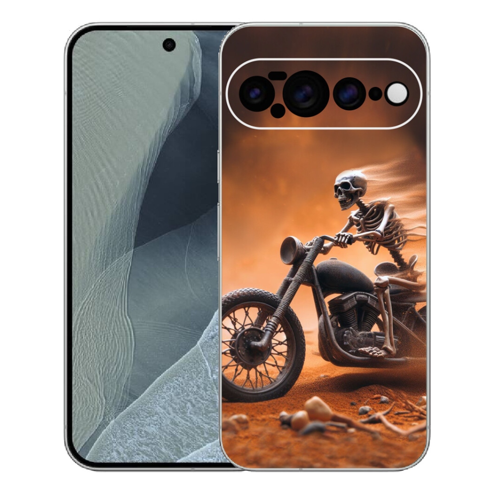 Gelový kryt mmCase na Google Pixel 11 Pro XL - kostra na motorce