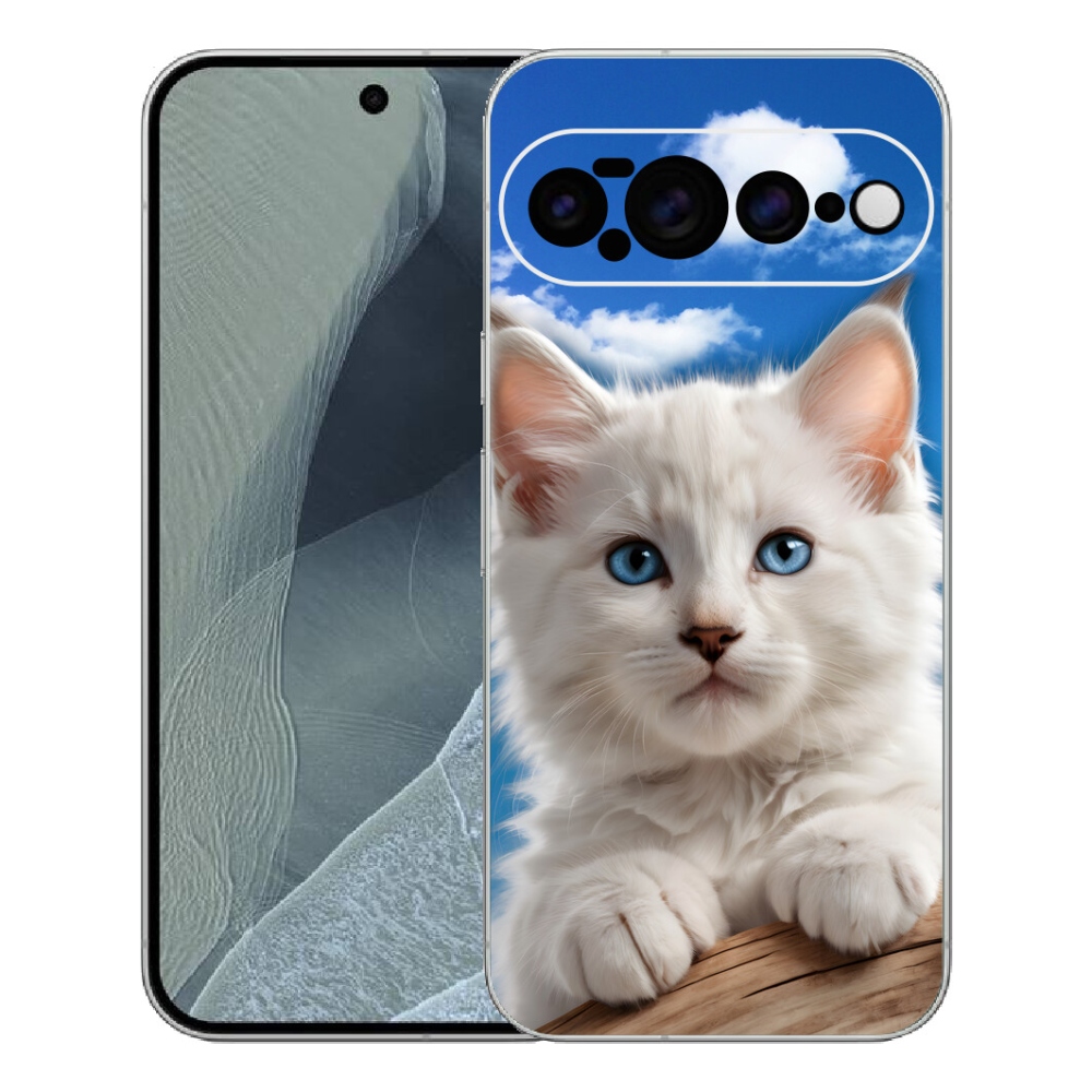 Gelový kryt mmCase na Google Pixel 11 Pro XL - kotě a oblaka