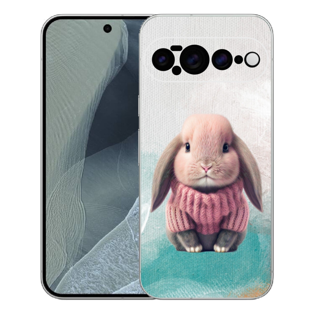 Gelový kryt mmCase na Google Pixel 11 Pro XL - králíček ve svetru