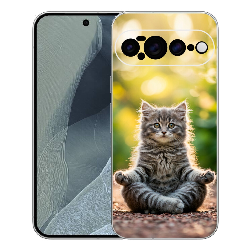 Gelový kryt mmCase na Google Pixel 11 Pro XL - meditující kotě