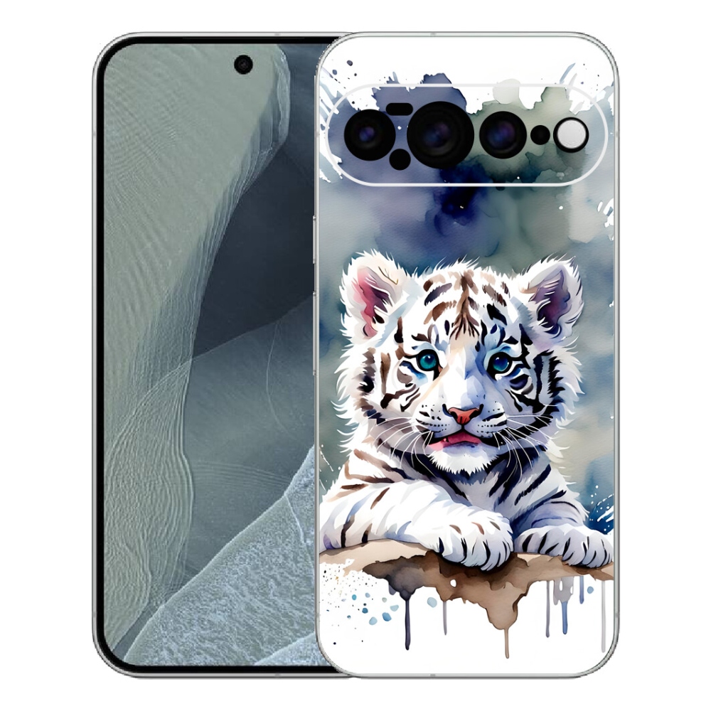 Gelový kryt mmCase na Google Pixel 11 Pro XL - mládě bílého tygra