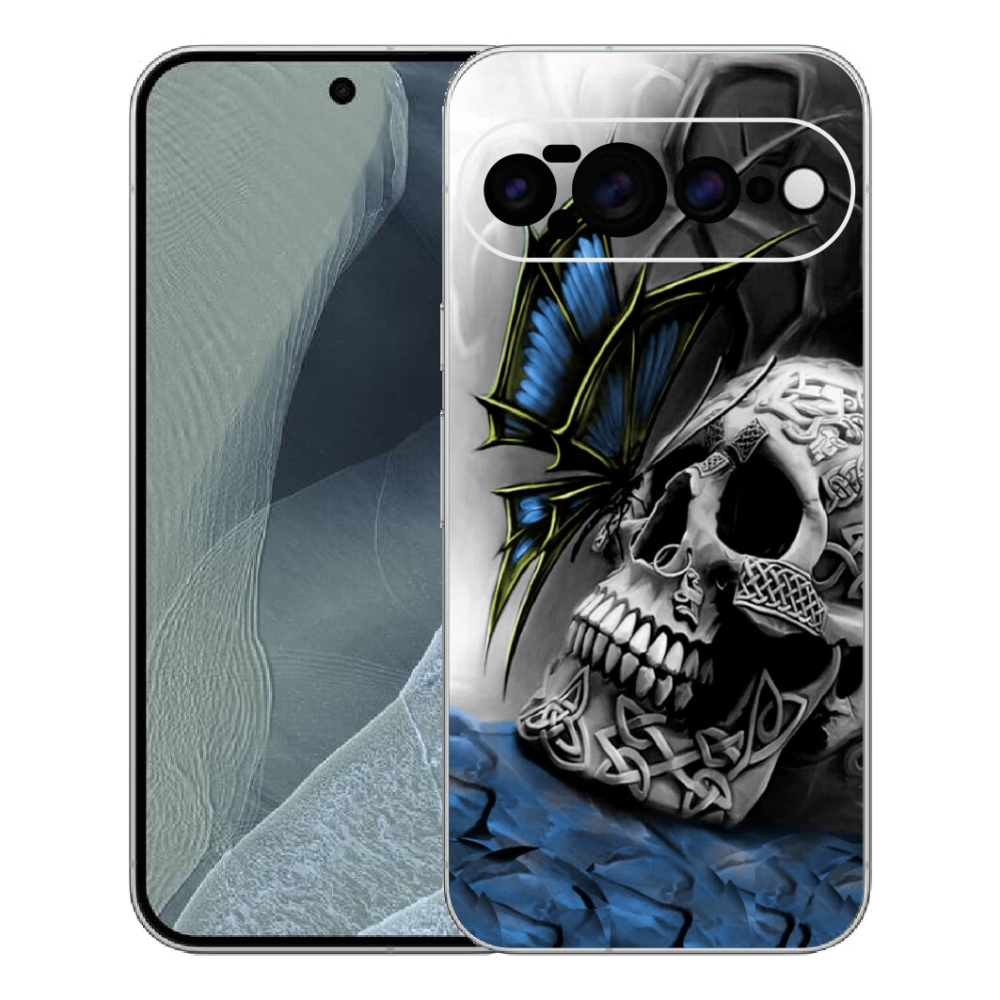 Gelový kryt mmCase na Google Pixel 11 Pro XL - motýl a lebka