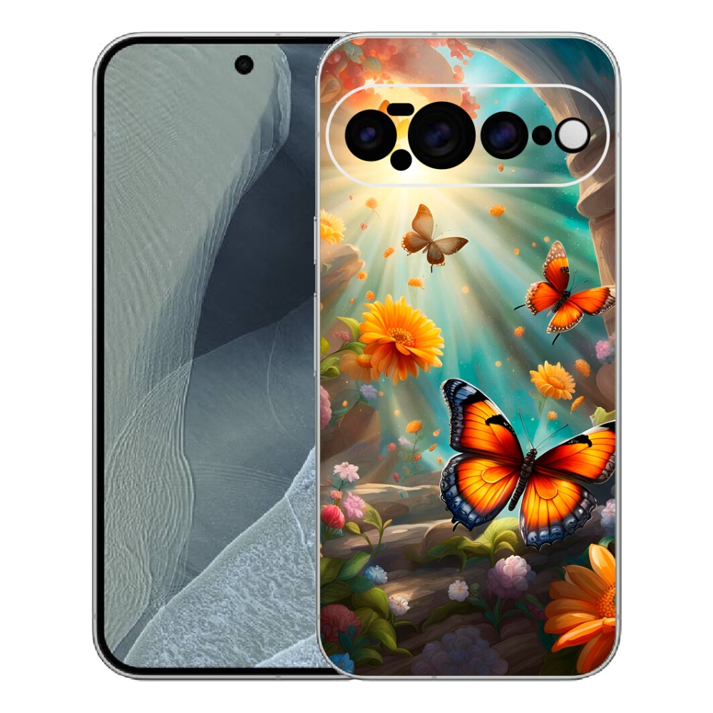 Gelový kryt mmCase na Google Pixel 11 Pro XL - motýlí zahrada 2