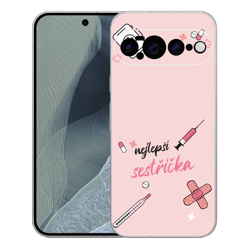 Gelový kryt mmCase na Google Pixel 11 Pro XL - nejlepší sestřička růžové pozadí