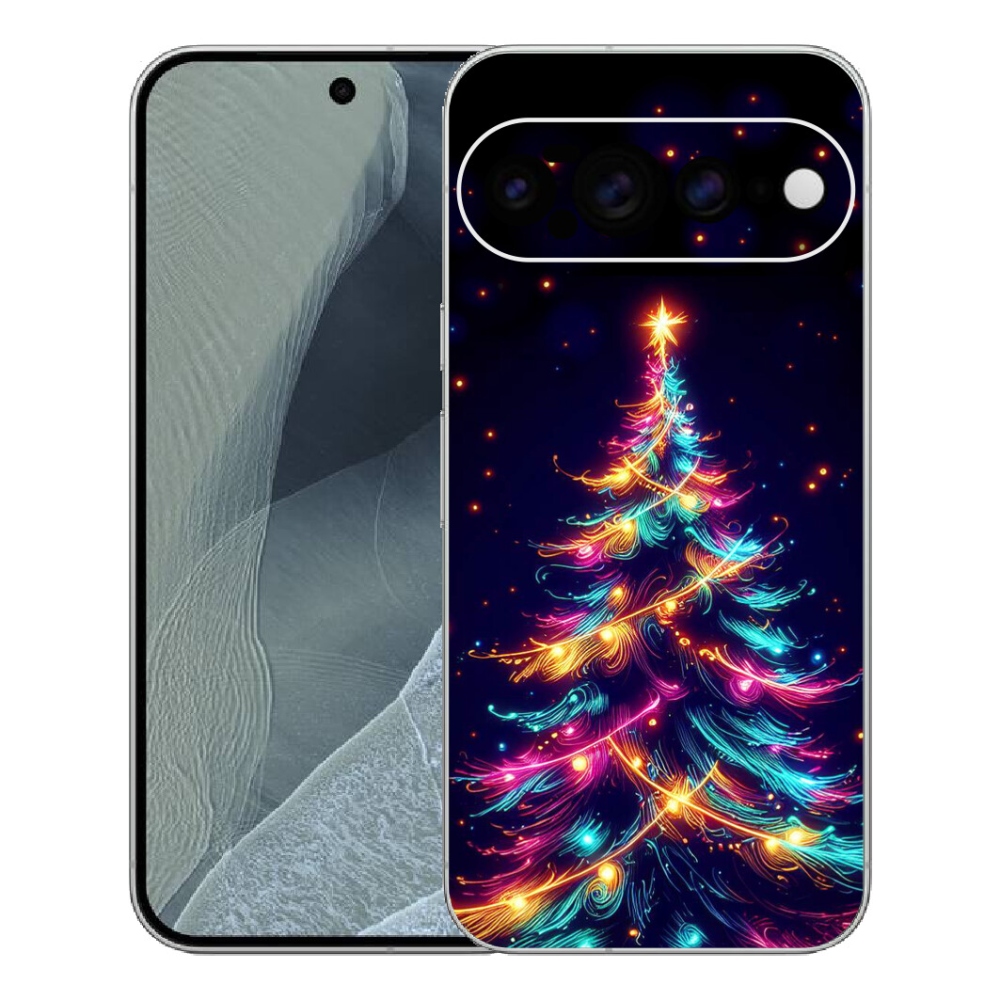 Gelový kryt mmCase na Google Pixel 11 Pro XL - neonový vánoční stromek