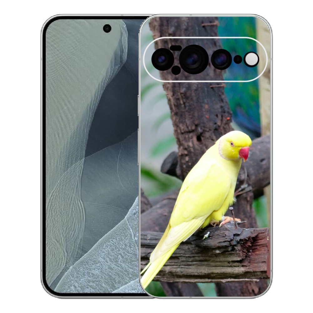 Gelový kryt mmCase na Google Pixel 11 Pro XL - papoušek alexandr žlutý