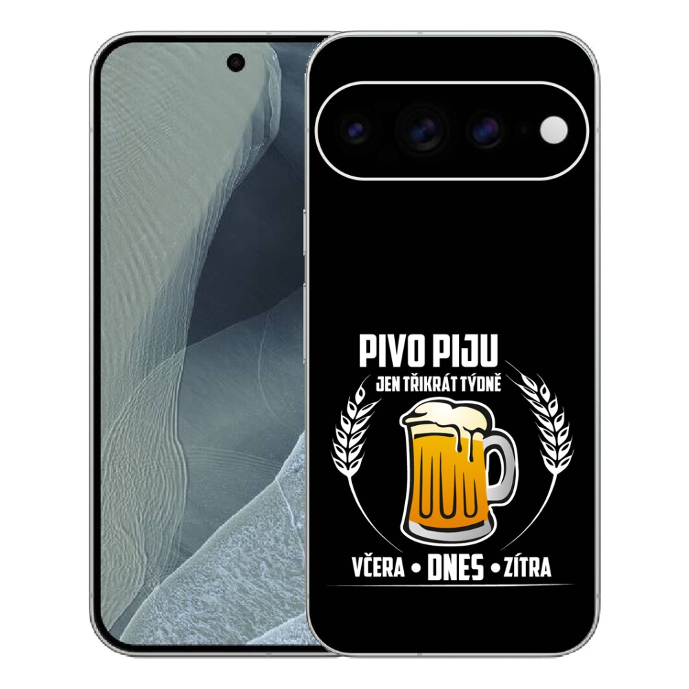 Gelový kryt mmCase na Google Pixel 11 Pro XL - pivní motiv černé pozadí