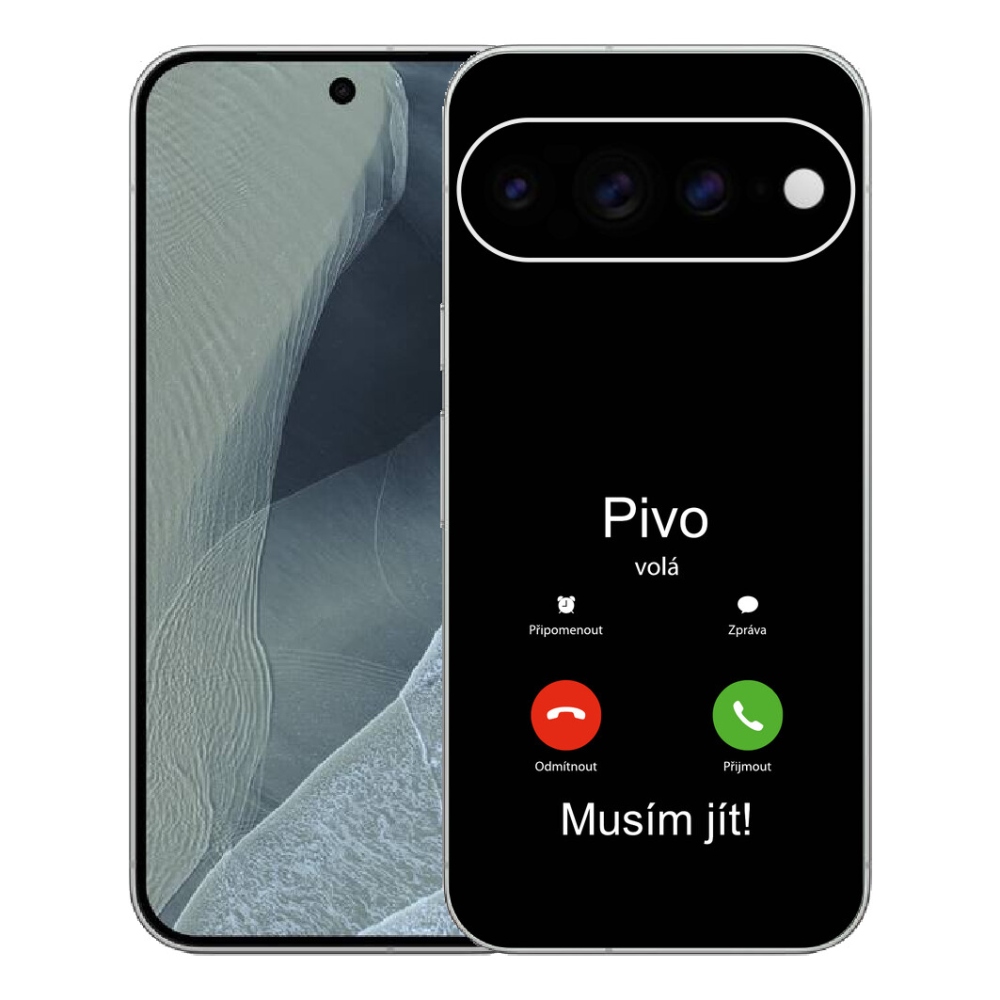 Gelový kryt mmCase na Google Pixel 11 Pro XL - pivo volá černé pozadí
