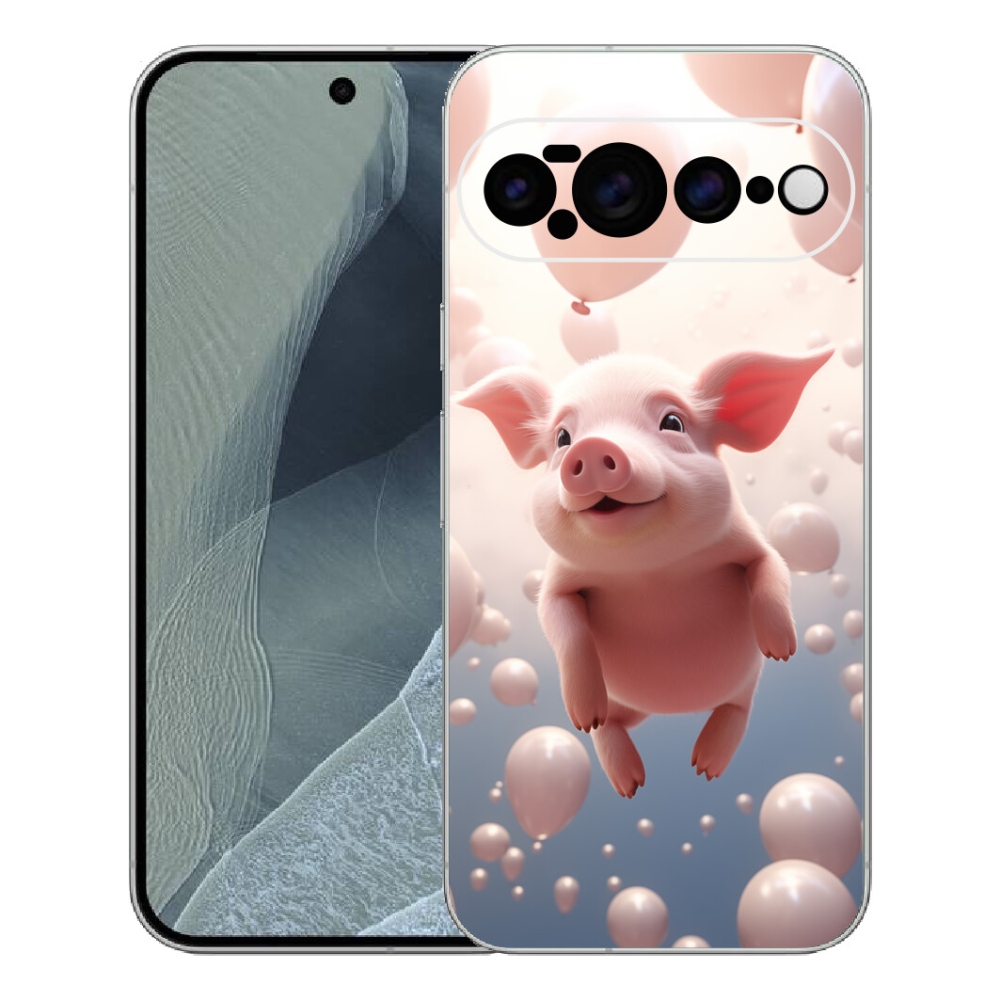Gelový kryt mmCase na Google Pixel 11 Pro XL - prasátko s balónky